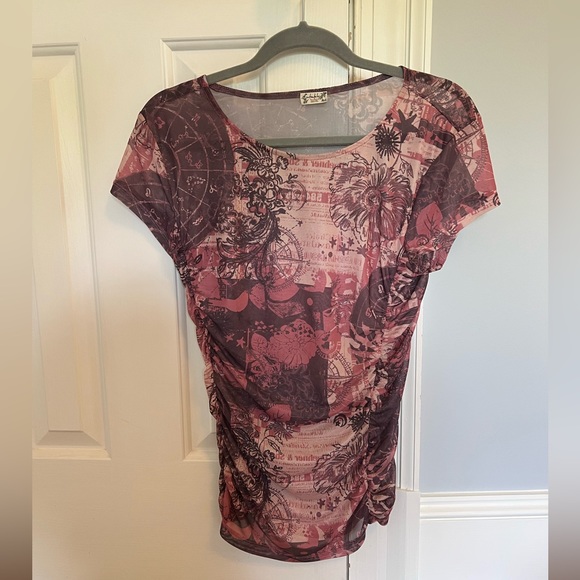 FREE PEOPLE | ‘Keep It Simple’ Mesh Baby Tee | LARGE - Picture 2 of 4